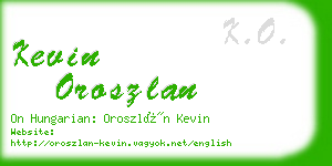 kevin oroszlan business card